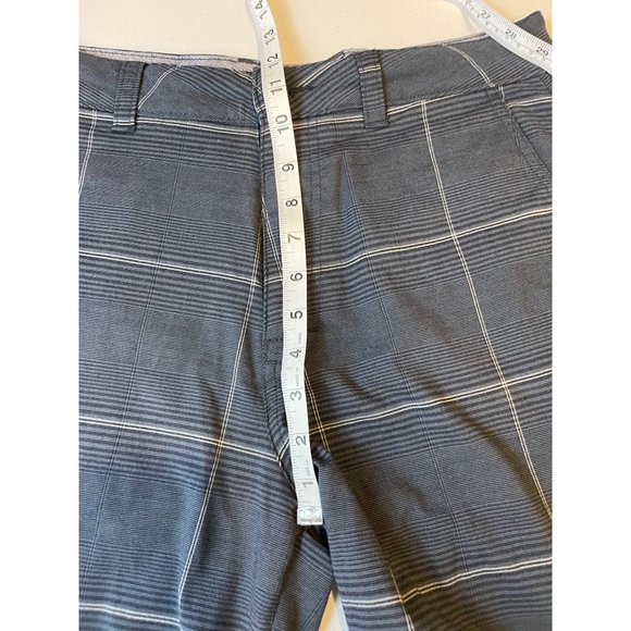 Hang Ten Mens Walk Shorts Plaid Flat Front Mid Rise A1038017PS Navy Blue Size 32 - Picture 5 of 9